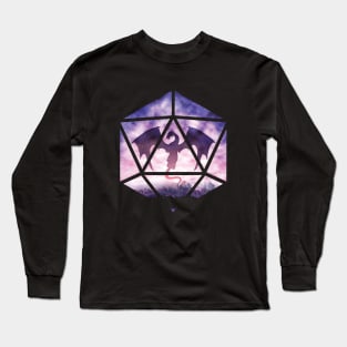 Purple Sky Dragon D20 Long Sleeve T-Shirt